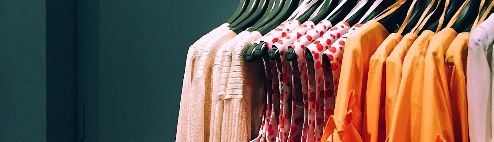 Shirts hanging on a rack